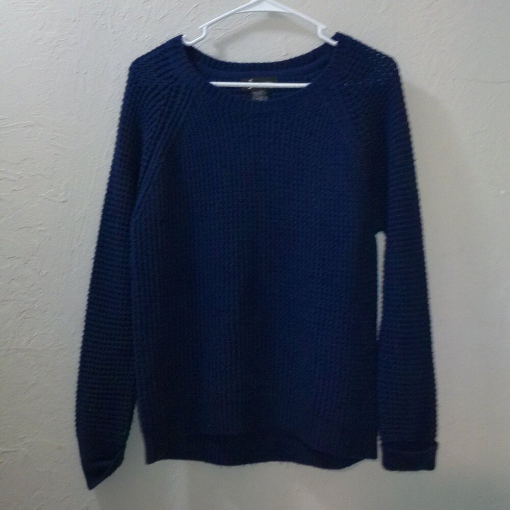 Jenny Navy Chunky Knit Pullover Sweater – Size M